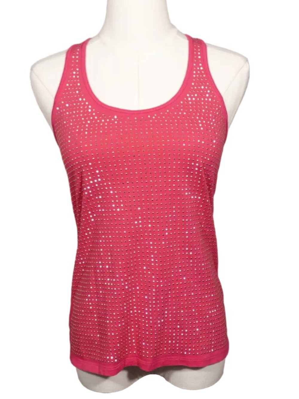Hot Pink Studded Racerback Tank - Picture 2 of 6
